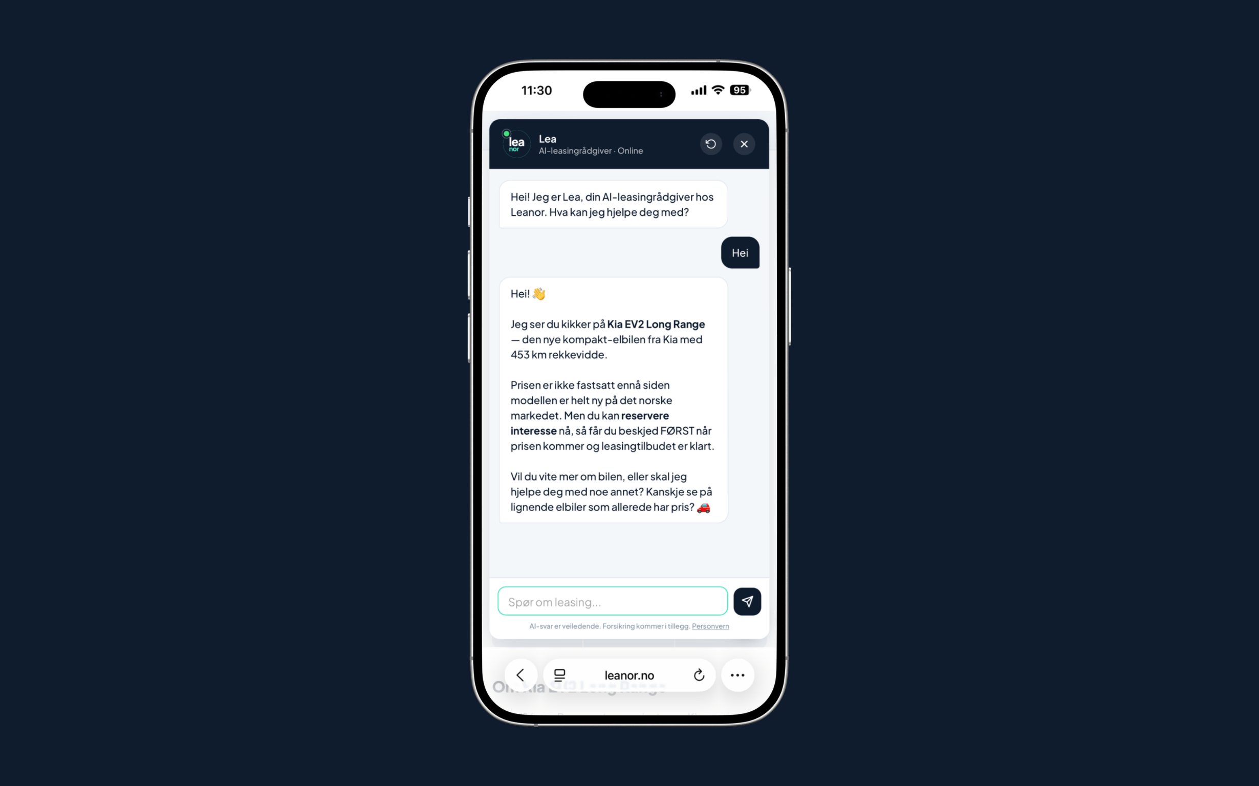 Leanor lanserer AI-assistent for billeasing — møt Lea