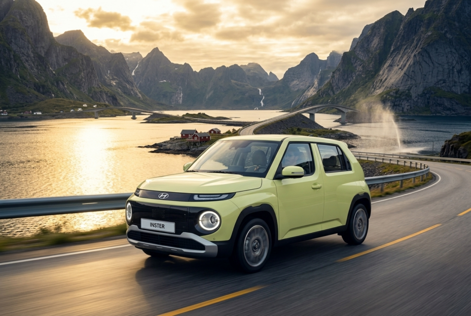 Hyundai INSTER elektrisk kompaktbil til leasing fra 3 770 kr i måneden uten innskudd
